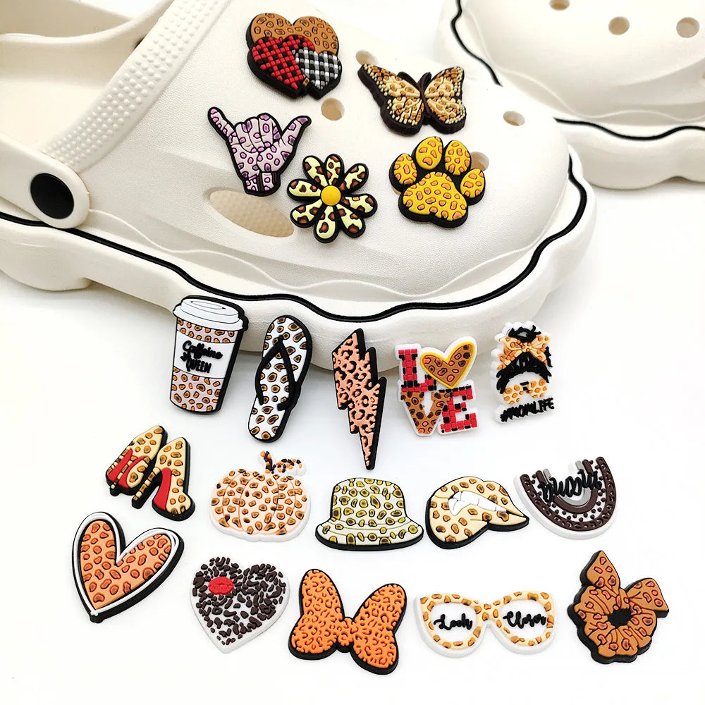 Cute Leopard Print Shoe Charms for Crocs - Fashion Accessories for Sandals & Shoes - Perfect Gift for Women & Girls - Great for Parties, Beach Outfits and Everyday Style