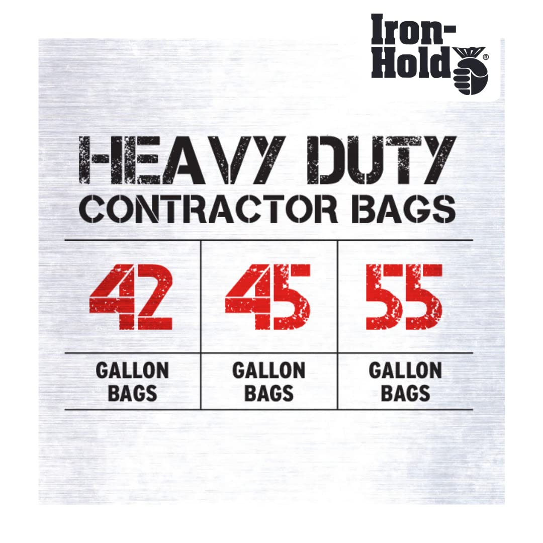 Heavy Duty 55 Gallon Contractor Trash Bags - 15 Pack, 3 MIL Thick with Wing Tie Closure & Gusseted Bottom - Industrial Strength Black Garbage Bags for Construction Sites, Commercial Use and Large Waste Disposal