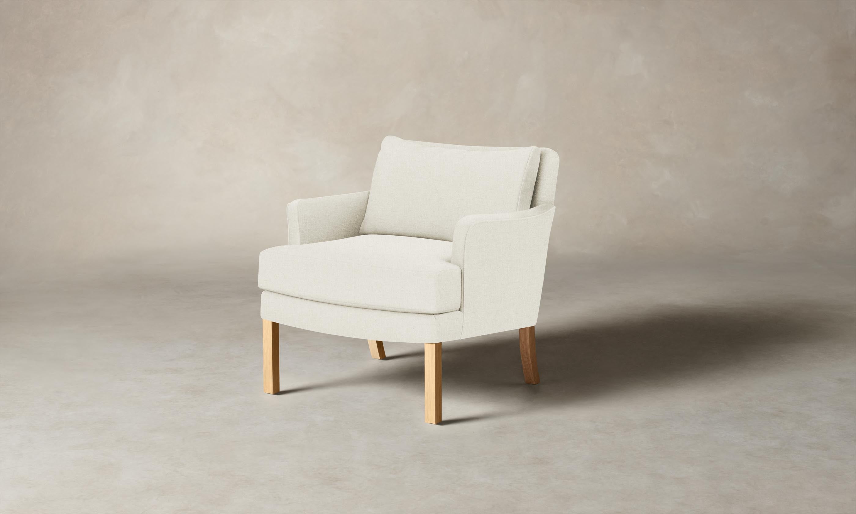 Kaye Chair - Italian Brushed Wool Vanilla Upholstered Accent Chair for Living Room, Bedroom & Office - Modern Comfortable Seating Furniture for Home Decor