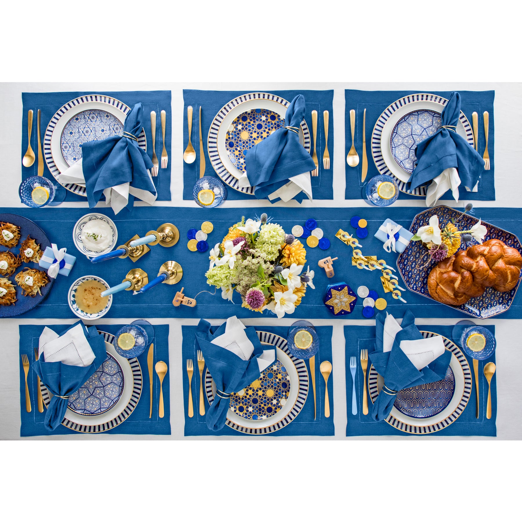 Elegant Classic Hemstitch Placemats Set of 4 - Premium Linen Table Mats for Dining Room Decor - Perfect for Thanksgiving, Christmas Dinner & Formal Entertaining