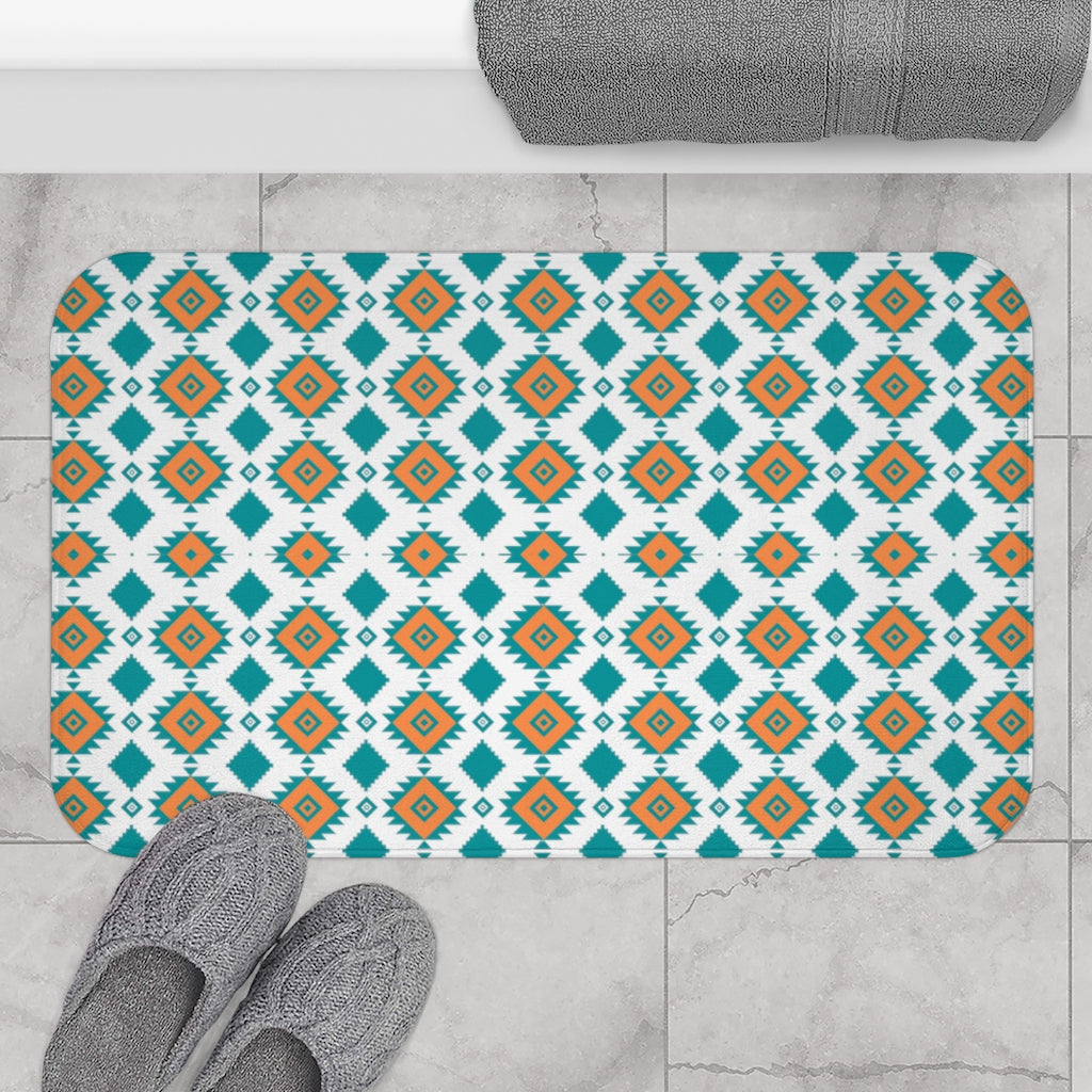 Southwestern Bath Mat - Non-Slip Boho Bathroom Rug for Showers & Bathrooms | Soft Absorbent Cotton | Southwestern Decor for Bathroom & Vanity Areas