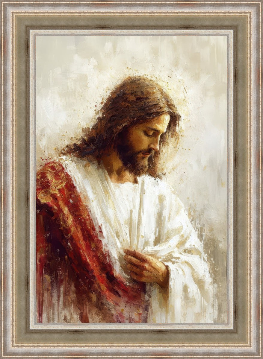Jesus Christ in Red Robes - Religious Wall Art for Home & Church Decor - Perfect for Prayer Rooms, Sunday Schools & Christian Gifts
