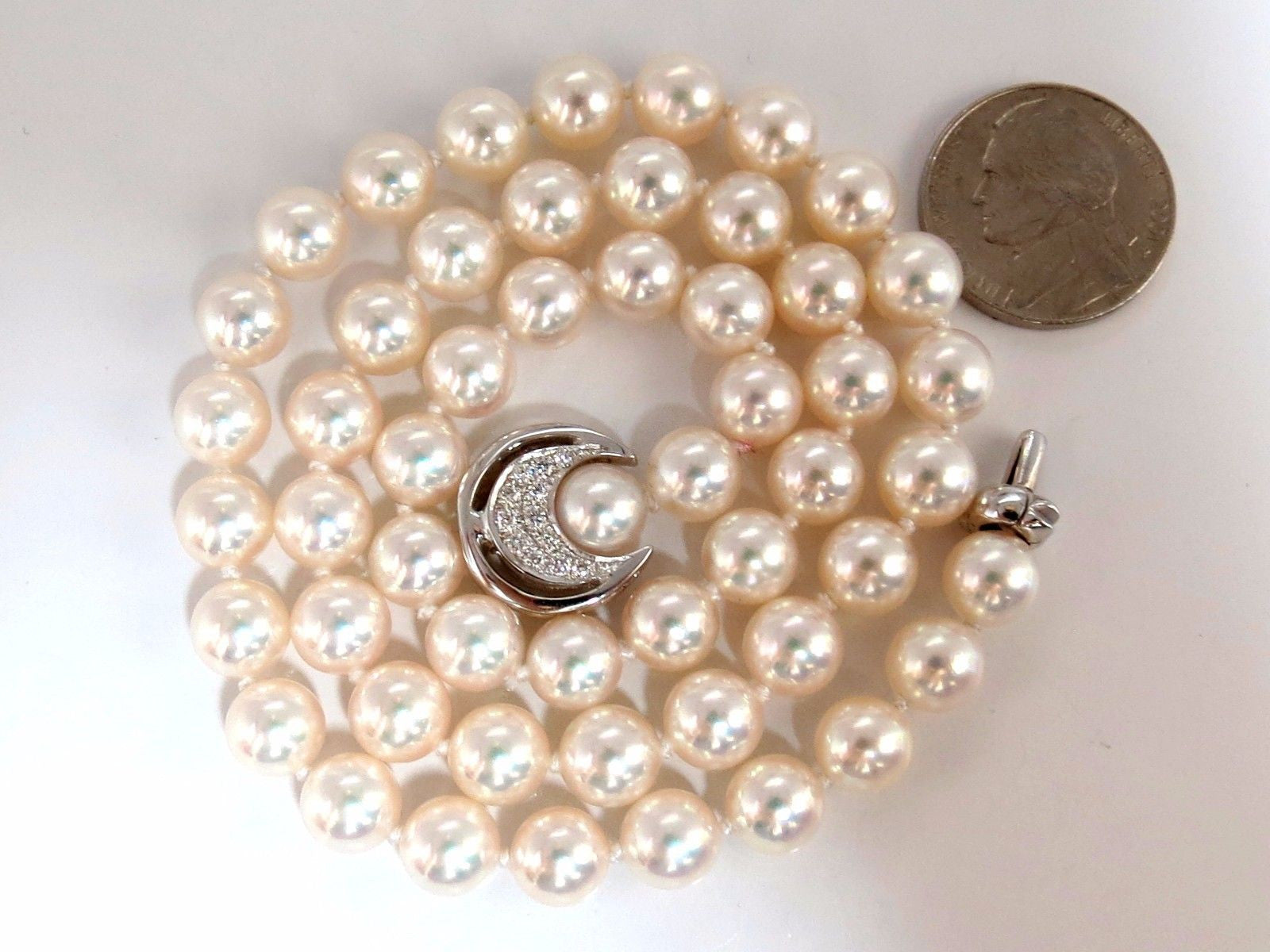 GIA Certified 53 Natural Akoya Pearls Necklace - 18kt White Gold Saltwater Cultured Pearls for Women | Elegant Jewelry Gift for Wedding, Anniversary & Special Occasions