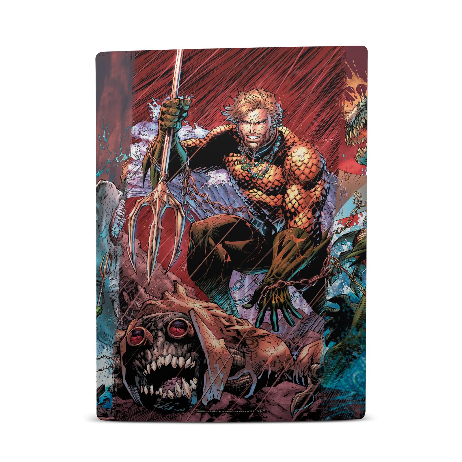 Officially Licensed Aquaman DC Comics Vinyl Skin Decal for Sony PS5 Digital Edition - Waterproof Gaming Sticker with Comic Book Cover Design - Perfect for Superhero Fans & Console Protection