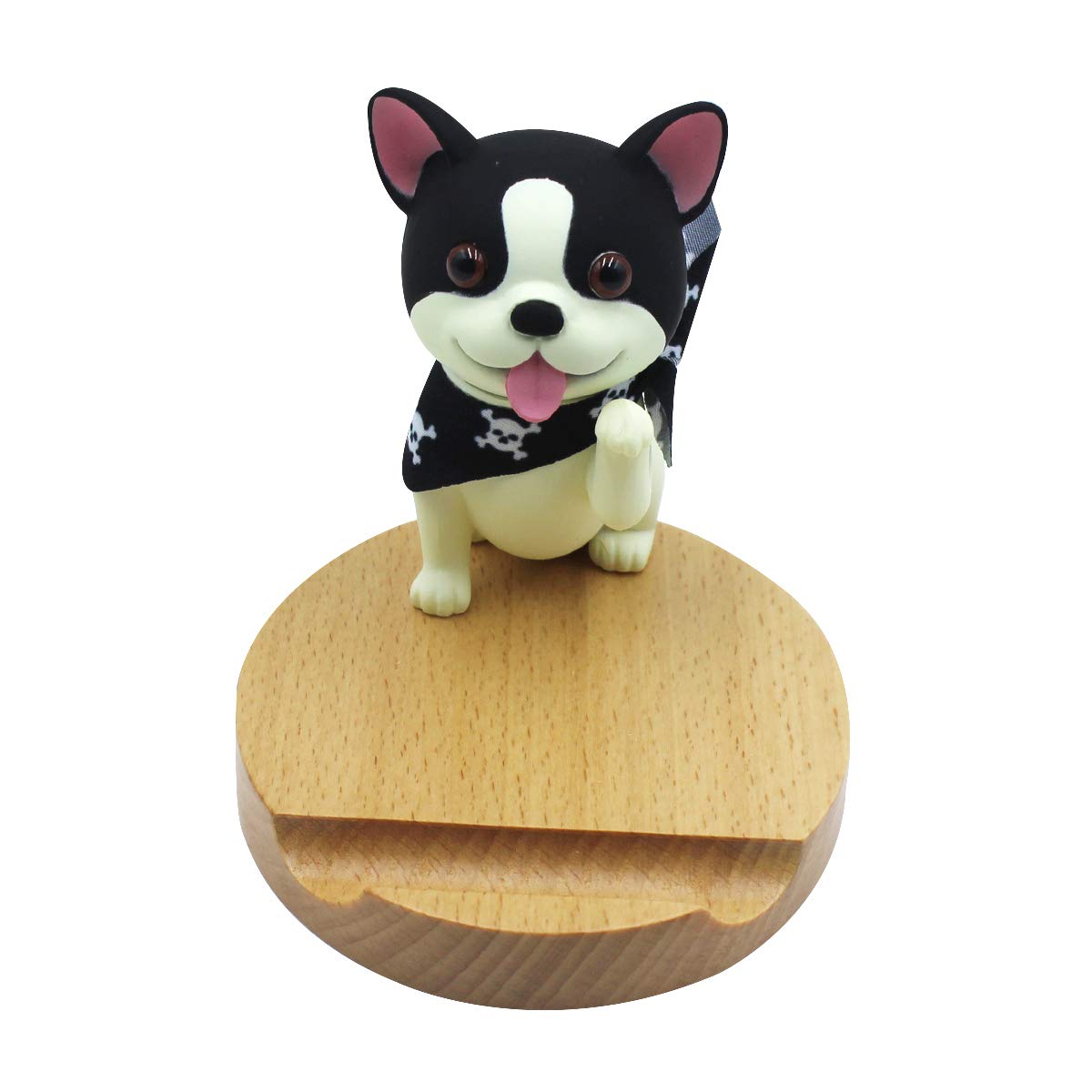 Wooden Dog Phone Stand - Cute Animal Cell Phone Holder for Desk, Smartphone & Mobile Device Organizer - Perfect for Home Office, Bedside, or Gift