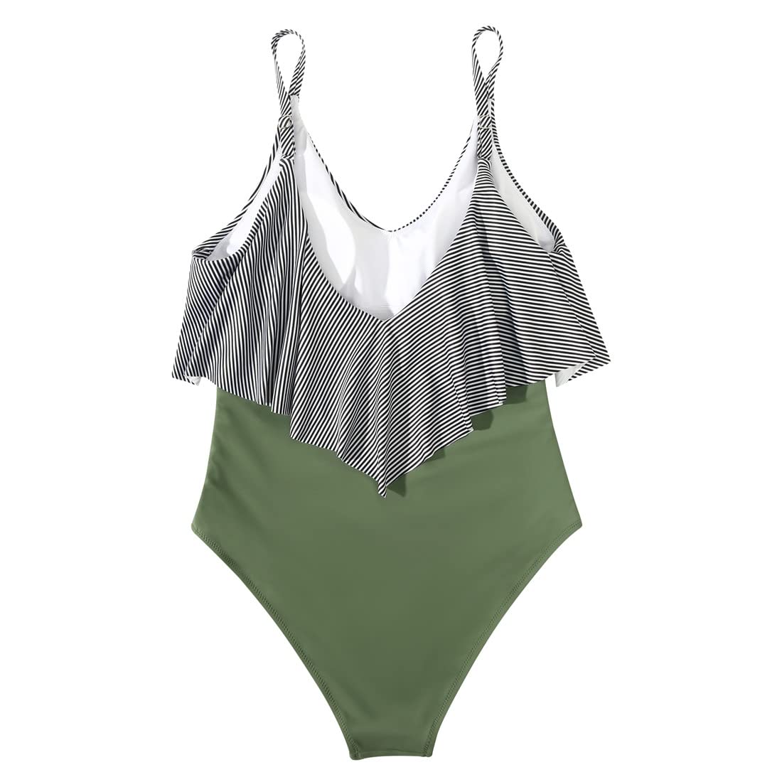 SUUKSESS Women's Slimming One Piece Swimsuit - Ruffle Design & Ruched Tummy Control Bathing Suit for Beach, Pool & Vacation | Plus Size Swimwear for Women