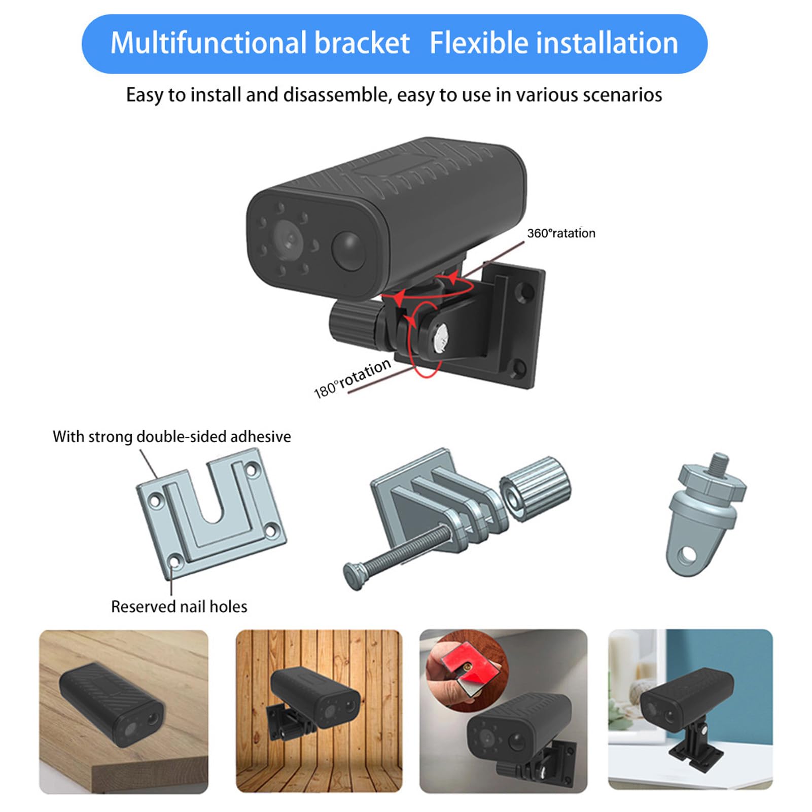 Goshyda Wireless Outdoor Security Camera - 1080P HD Smart WiFi, Motion Detection, IP66 Waterproof, Night Vision, Loop & Wide Angle Recording - Ideal for Home, Business & Garage Surveillance