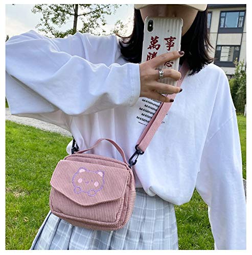 GGOOB Kawaii Crossbody Bag with Wallet - Stylish Corduroy Purse for Women | Perfect for Everyday Use, Travel & Shopping