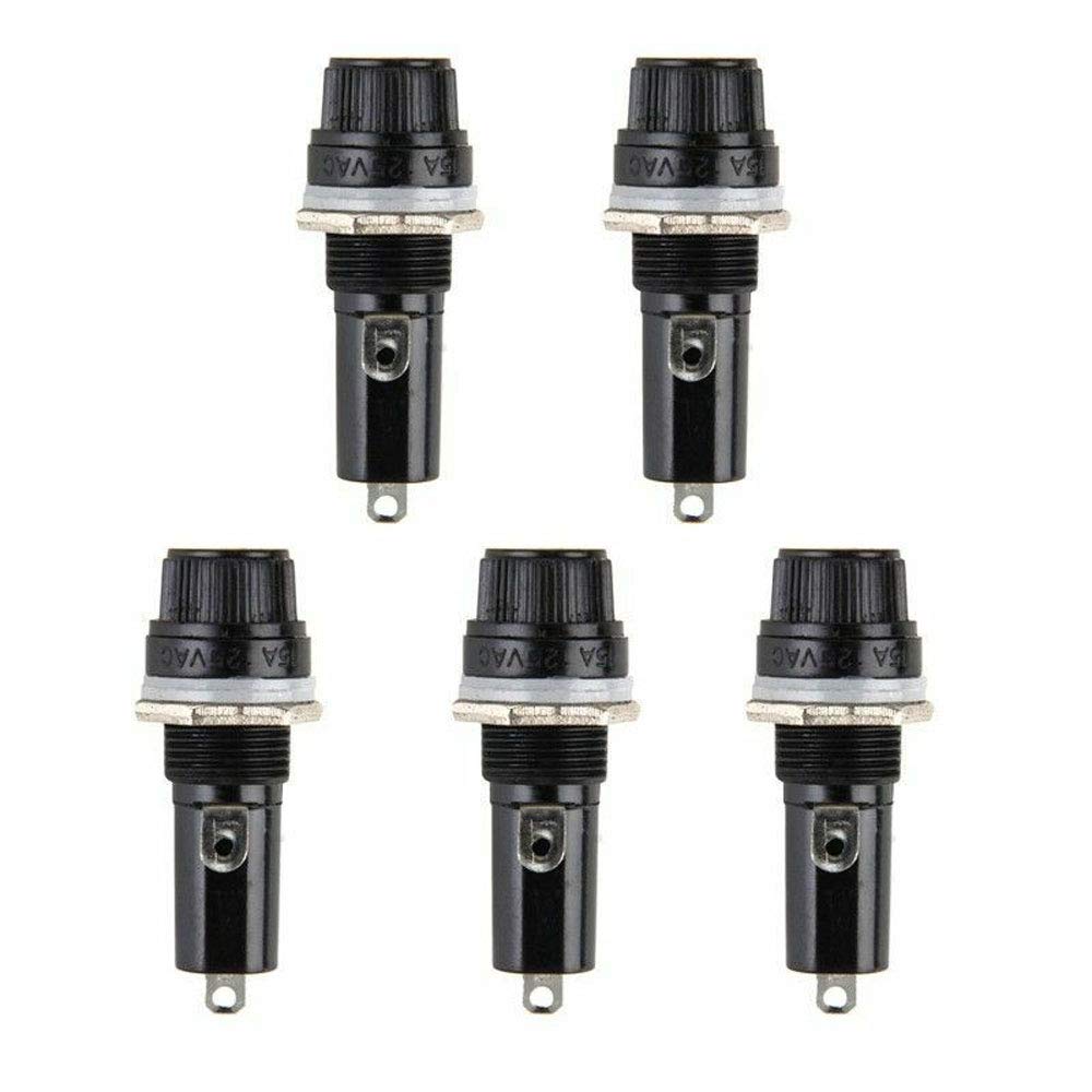 5Pcs 6x30mm Fuse Holder Socket Tube - Safe Panel Mount Electrical Connector for Automotive, Marine & Industrial Applications