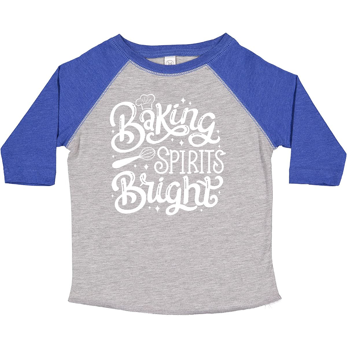 Inktastic Baking Spirits Bright Lettering White Toddler T-Shirt - Cute Holiday Baking Themed Shirt for Toddlers, Perfect for Christmas, Baking Parties & Family Photos