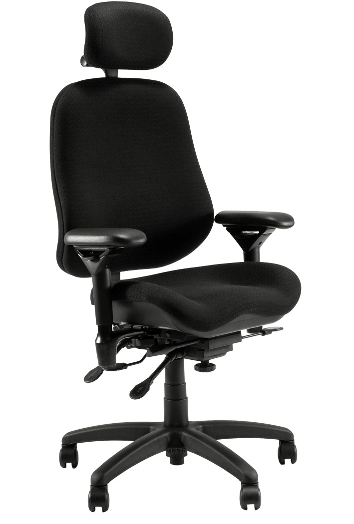 ErgoGenesis High Back Office Chair with Neck Support - Model J3507 in Black (7020 Staccato Grade 1) - Perfect for Home Office, Gaming & Workspaces