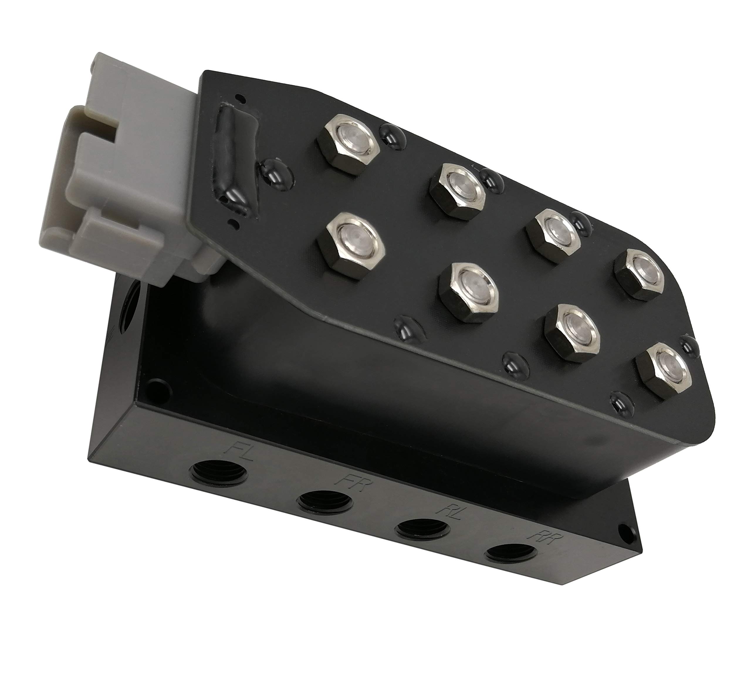 4 Corner Solenoid Valve Air Ride Manifold for 4 Air Bag Suspension System - 10ft 7-Switch Wired Remote Controller with 3/8