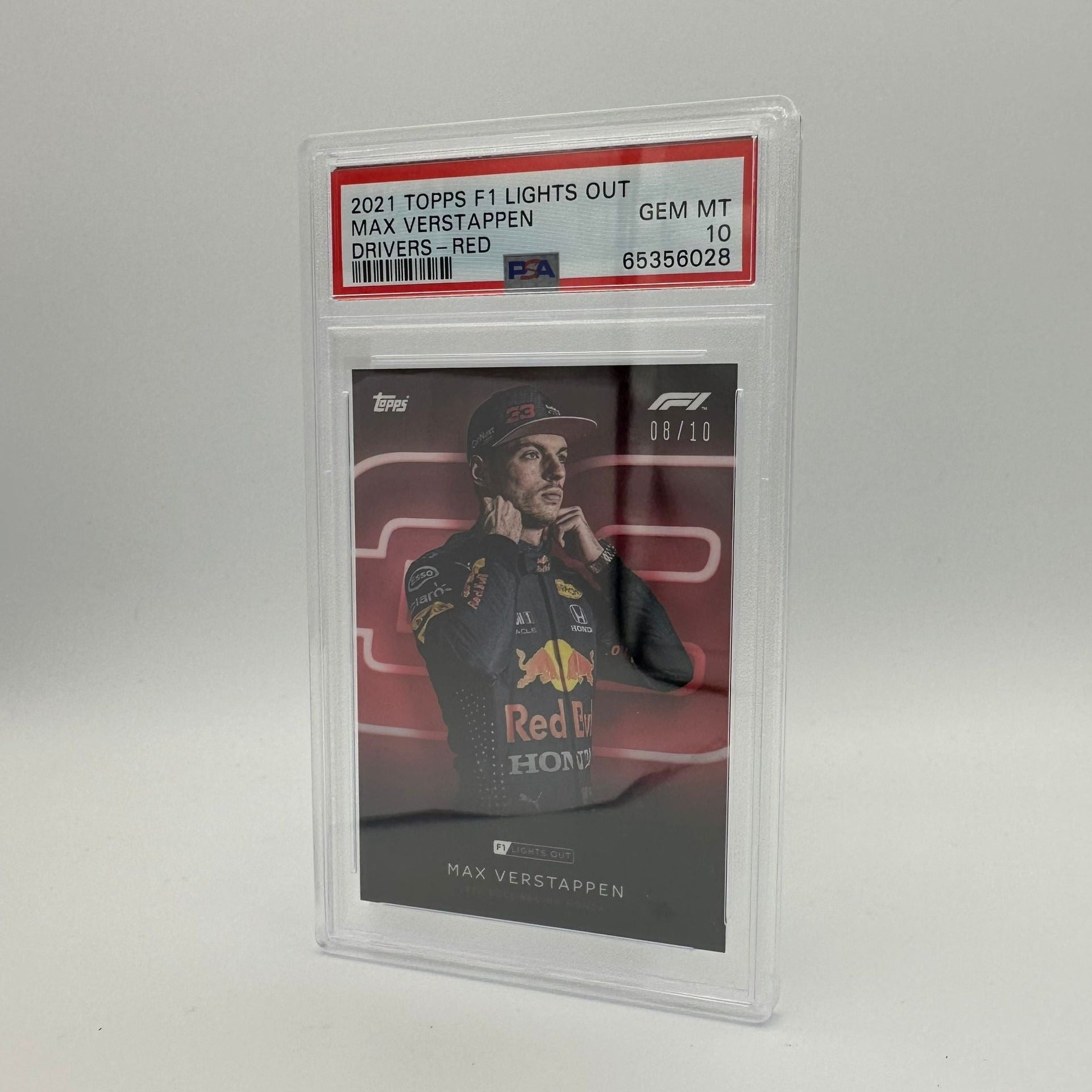 PSA 10 2008 Max Verstappen Red Parallel Racing Card - Perfect for Collectors, Sports Memorabilia & Formula 1 Fans