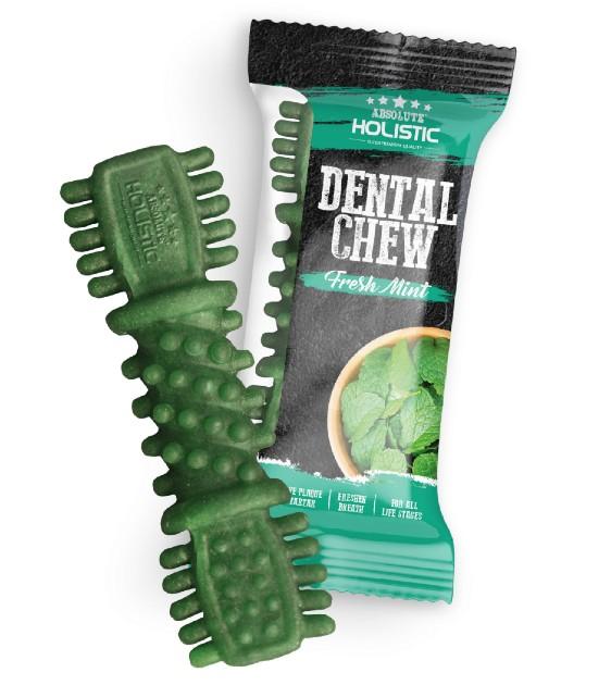 Absolute Holistic Dental Dog Chews for Small & Large Breeds - Natural Mint Flavor for Fresh Breath - Supports Oral Health & Teeth Cleaning - Perfect for Daily Dental Care & Training Treats