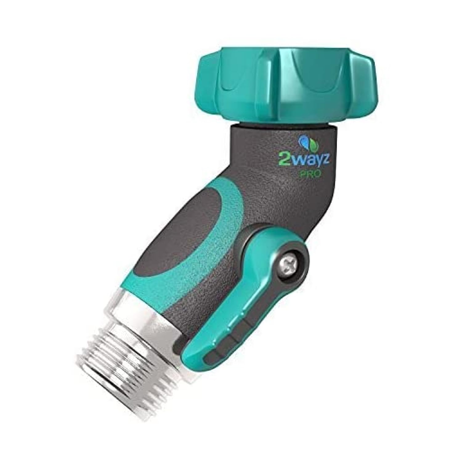 45 Degree Metal Hose Elbow - Heavy Duty Stainless Steel Hose Adapter & Angle Connector with Water Shut Off Valve for Garden, Industrial, and Plumbing Applications
