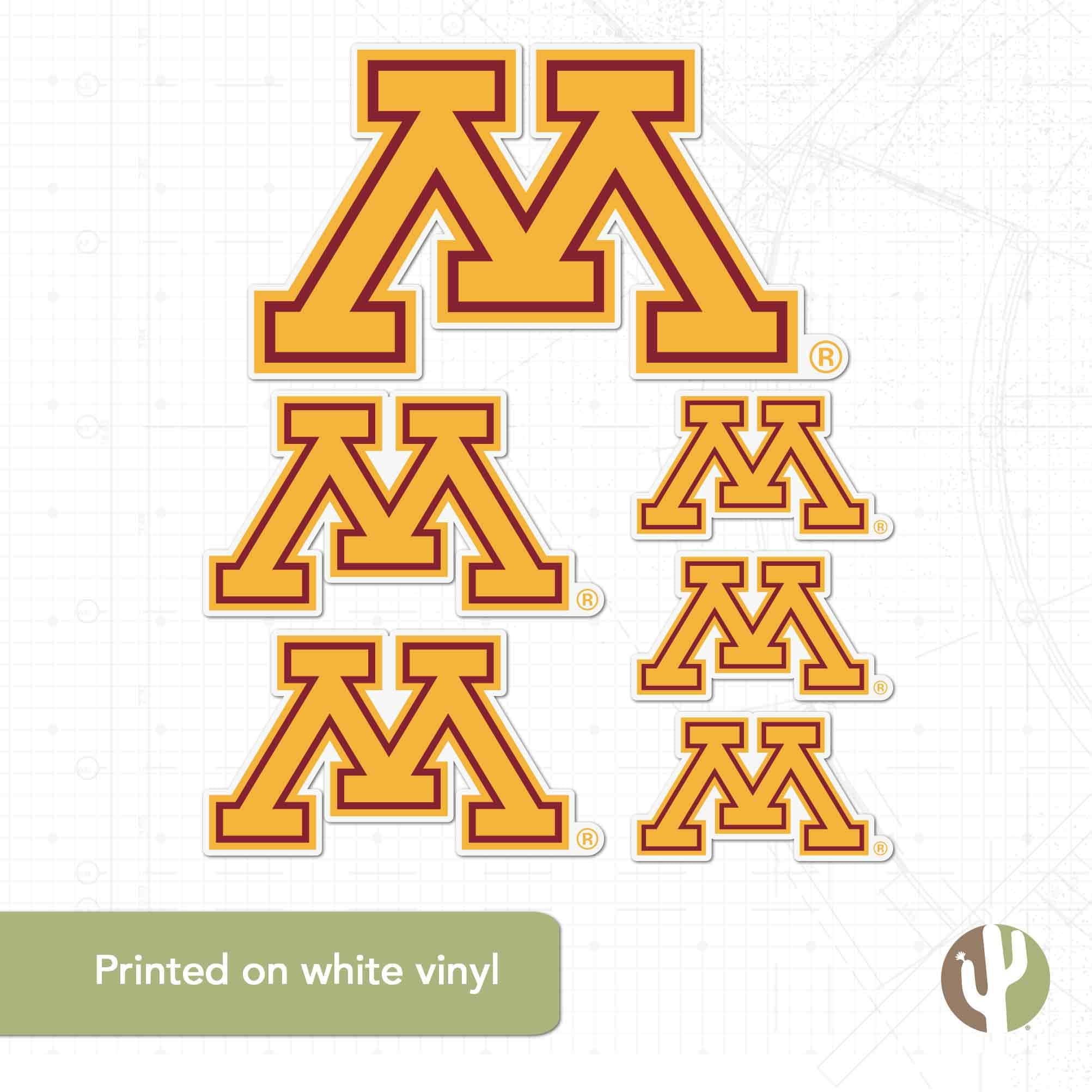 Minnesota Golden Gophers Vinyl Decal Sticker - Desert Cactus Design for Laptop, Water Bottle, Car & Scrapbook - University of Minnesota Fan Gift & School Spirit Accessories - Perfect for College Dorm Decor, Game Day & Alumni Pride