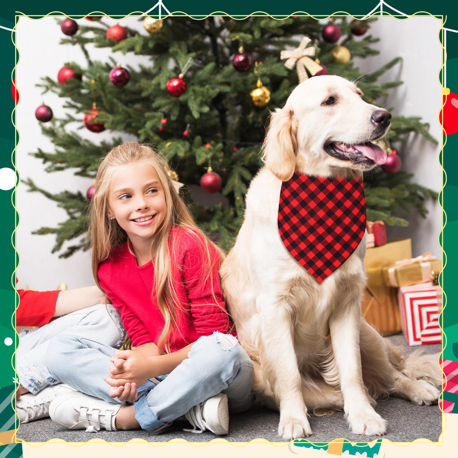 100 Pcs Christmas Dog Bandanas Bulk - Holiday Triangle Bibs Scarf for Dogs & Cats - Soft Breathable Pet Accessories for Large Dogs & Puppies - Perfect for Xmas Parties, Pet Photos & Festive Celebrations