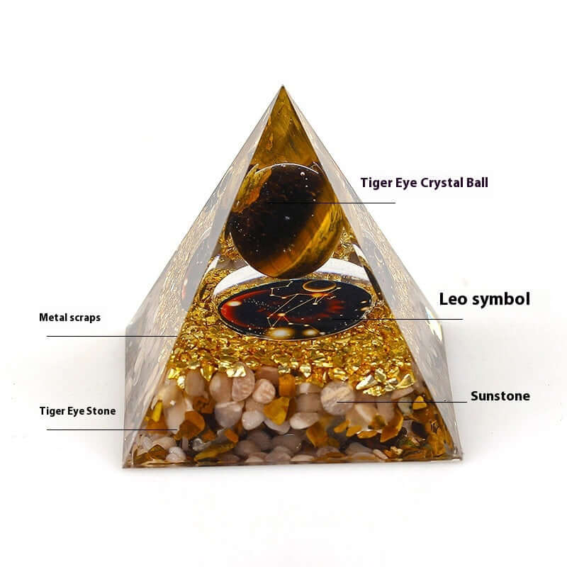 Handmade Zodiac Pyramid Crystal Decor - Feng Shui Home & Office Ornament | Perfect for Meditation, Gift Giving & Spiritual Spaces (A6655)