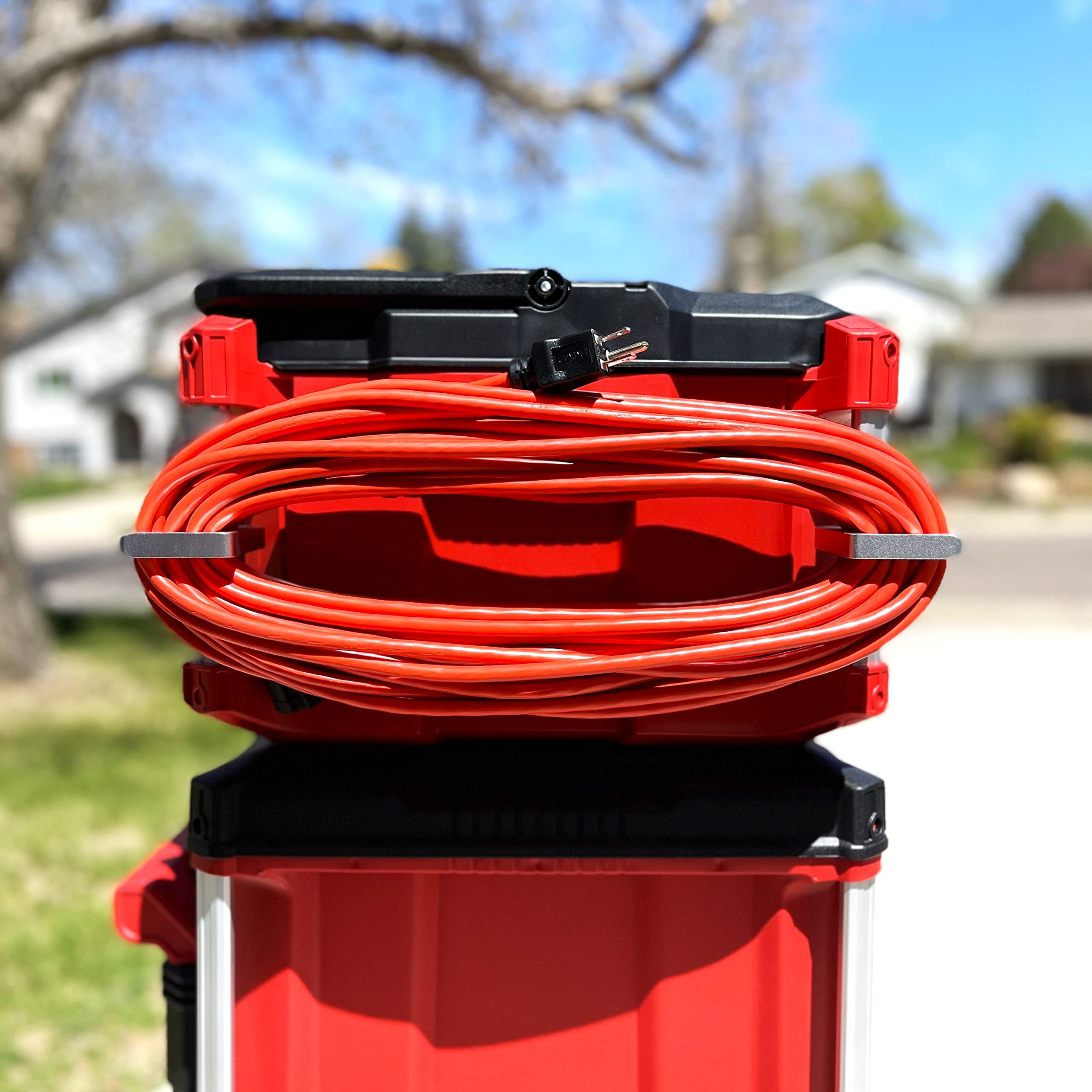 **Milwaukee Packout Extension Cord Holder – Alpha Rail System Compatible Organizer with 2 Mounts, 2 Bolts & 2 Washers (Silver) – Perfect for Toolbox & Workshop Cable Management**