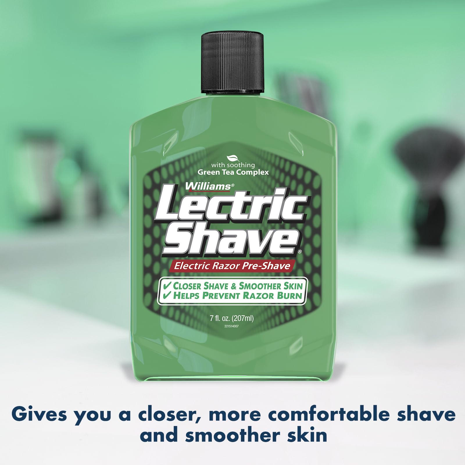 Williams Lectric Shave Pre-Shave Lotion for Electric Razors - 7 oz | Smooth Shaving Solution for Men | Perfect for Travel & Daily Grooming Routine