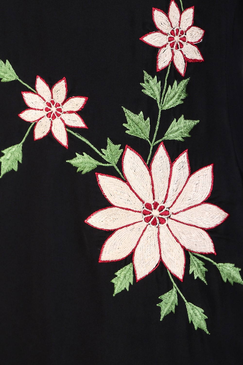 Elegant Floral Embroidered Nida Flared Abaya Dress for Women - Perfect for Eid, Ramadan, and Special Occasions