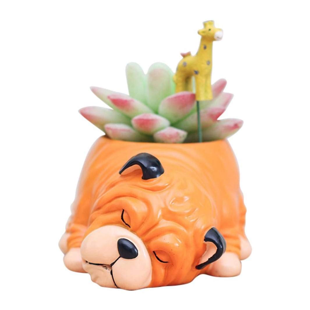Adorable Dog-Shaped Succulent Planter - Cute Cartoon Flower Pot for Cactus, Plants & Home Decor - Perfect for Desktop, Office, Living Room & Gift Giving