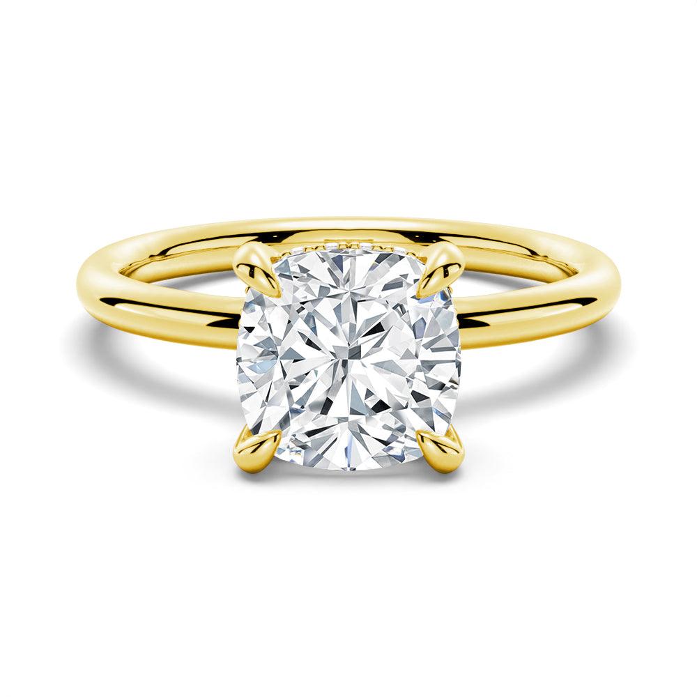 Exquisite Cushion Cut Solitaire Moissanite Engagement Ring with Hidden Halo - Sparkling Wedding Jewelry for Brides, Anniversary Gift & Proposal (1.5ct, 14K White Gold) | Perfect for Romantic Moments & Special Occasions