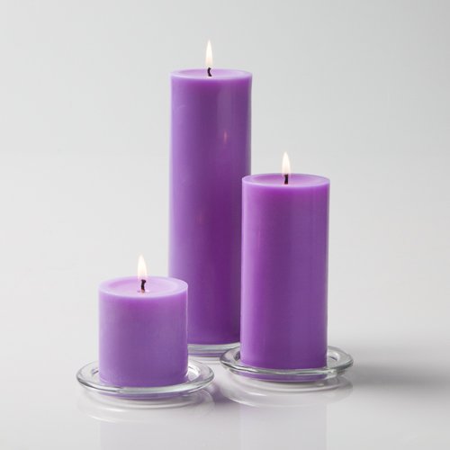 Richland® 36-Pack Lavender Scented Pillar Candles - Long-Lasting, Aromatherapy, Home Decor for Weddings, Relaxation & Romantic Ambiance