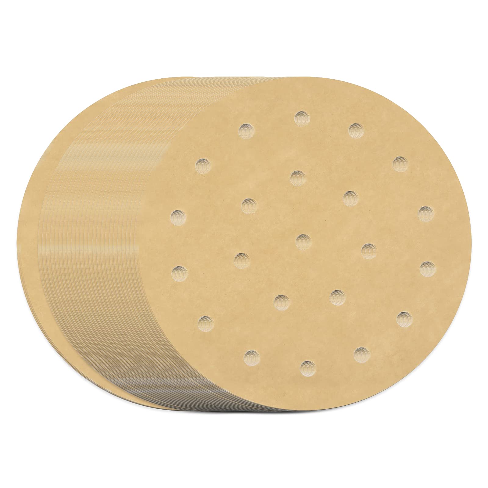100-Pack 9 Inch Unbleached Heavy Duty Air Fryer Parchment Paper Liners - Round Perforated Baking Sheets for Cookies, Grilling, Steaming & Cooking | Perfect for Air Fryers, Ovens & Meal Prep