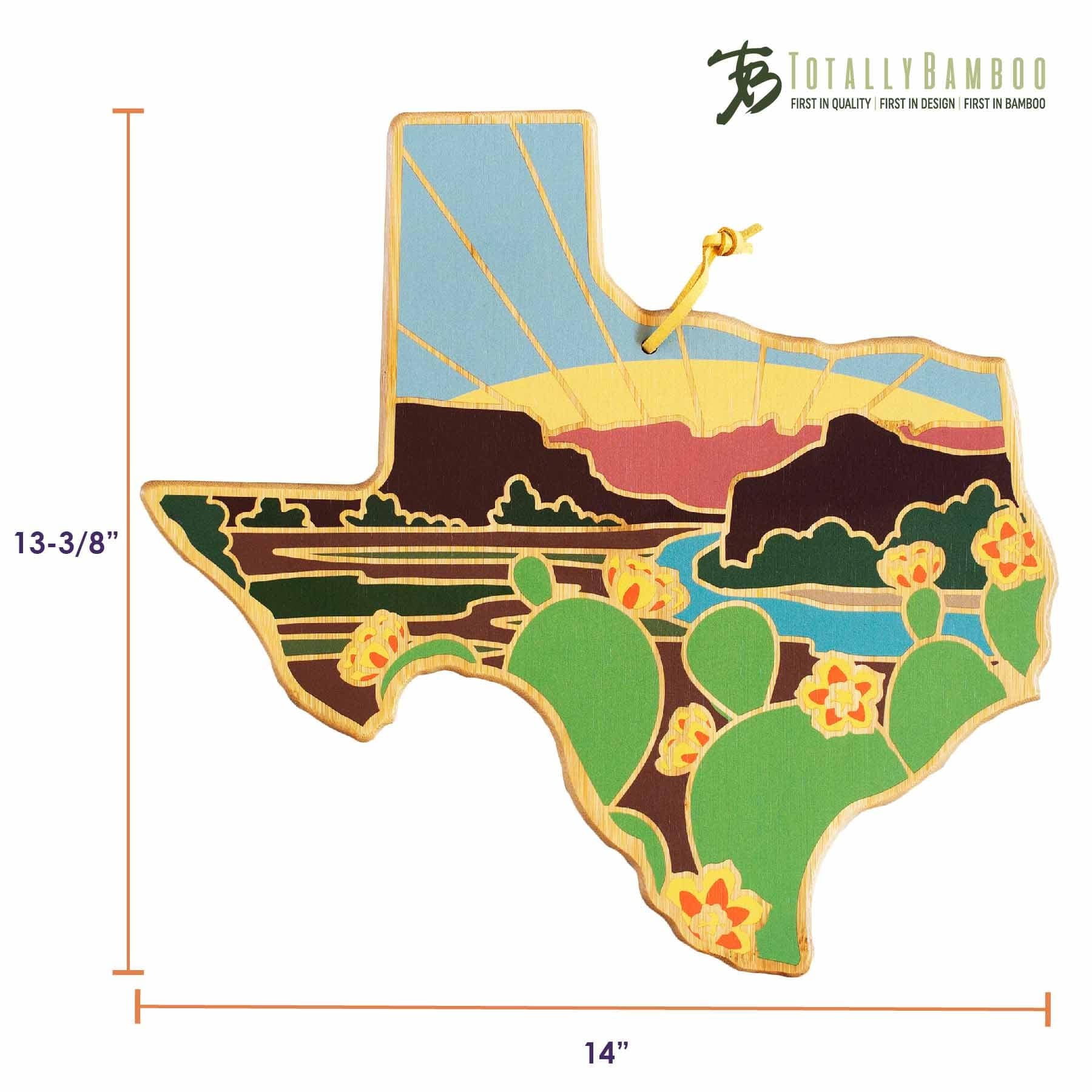 Handcrafted Texas-Shaped Wooden Cutting Board with Summer Stokes Artwork - Perfect for Kitchen Decor, Gift Giving & Serving Charcuterie