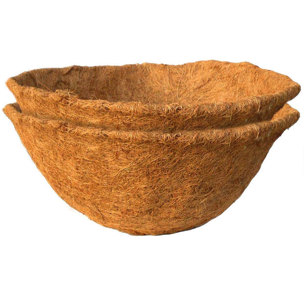 2-Pack Round Coco Liners for Planters - 10/12/14 Inch Coconut Fiber Basket Liners - Natural Hanging Planter Basket Replacement for Indoor/Outdoor Garden, Balcony & Patio Decor (Perfect for Ferns, Orchids & Succulents)