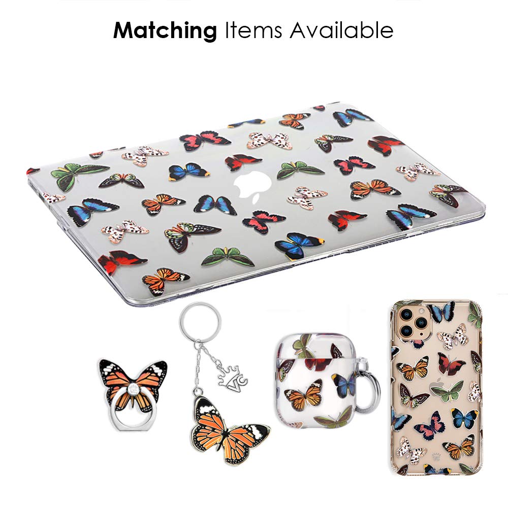 Velvet Caviar MacBook Air 13 inch Case (A1932) - Clear Protective Hard Shell Cover with Keyboard Protector | Cute Butterfly Design | Perfect for Work, School & Travel
