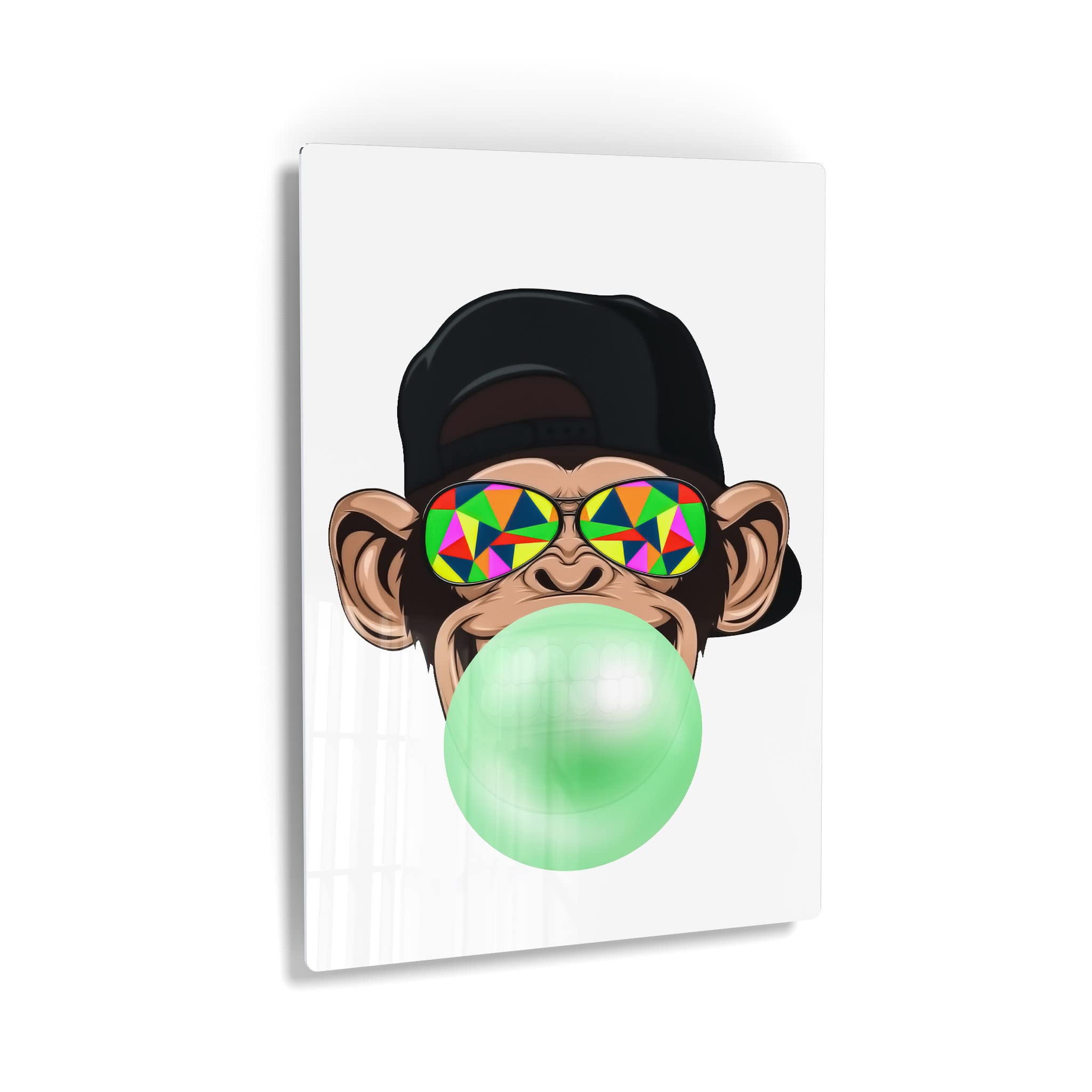 Funny Monkey Gorilla Bubble Gum Pop Art Metal Print - 40x30 Inch Ready to Hang Wall Decor for Living Room, Kids Room & Nursery | Made in USA | Perfect for Birthday Parties & Animal Theme Decor