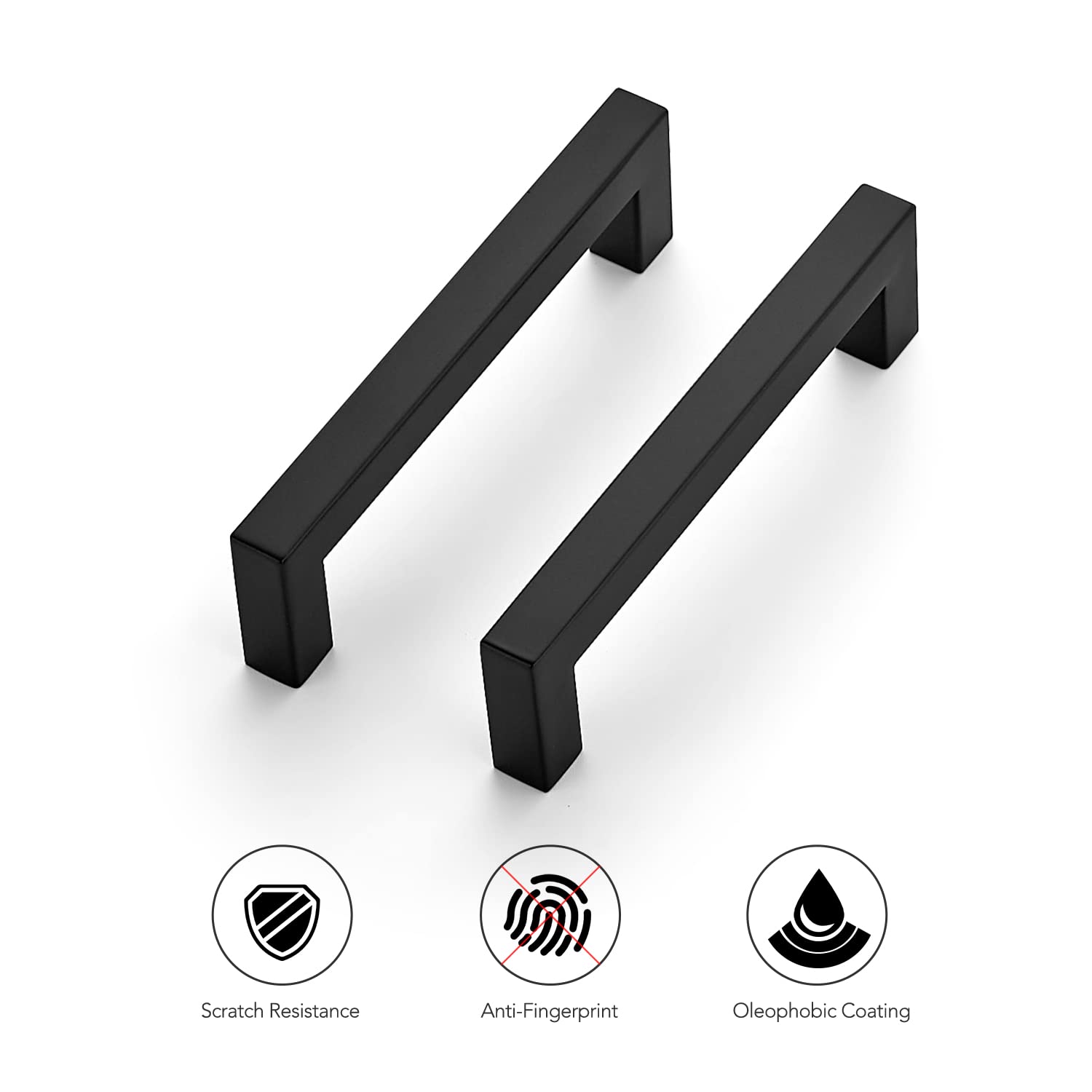 Ravinte 30 Pack 4-1/2 Inch Matte Black Square Cabinet Handles - Kitchen Cabinet Pulls & Drawer Handles for Modern Home, Office, and RV Cabinets - Durable Hardware for Cabinets, Cupboards, and Furniture