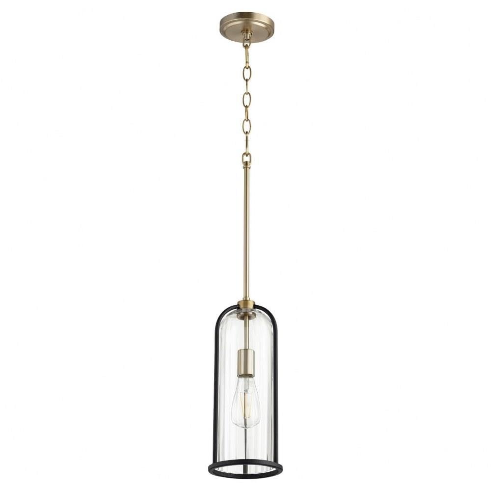 Espy Collection 307-6980 Transitional One Light Pendant - Antique Brass Finish for Dining Room, Kitchen Island & Entryway Lighting