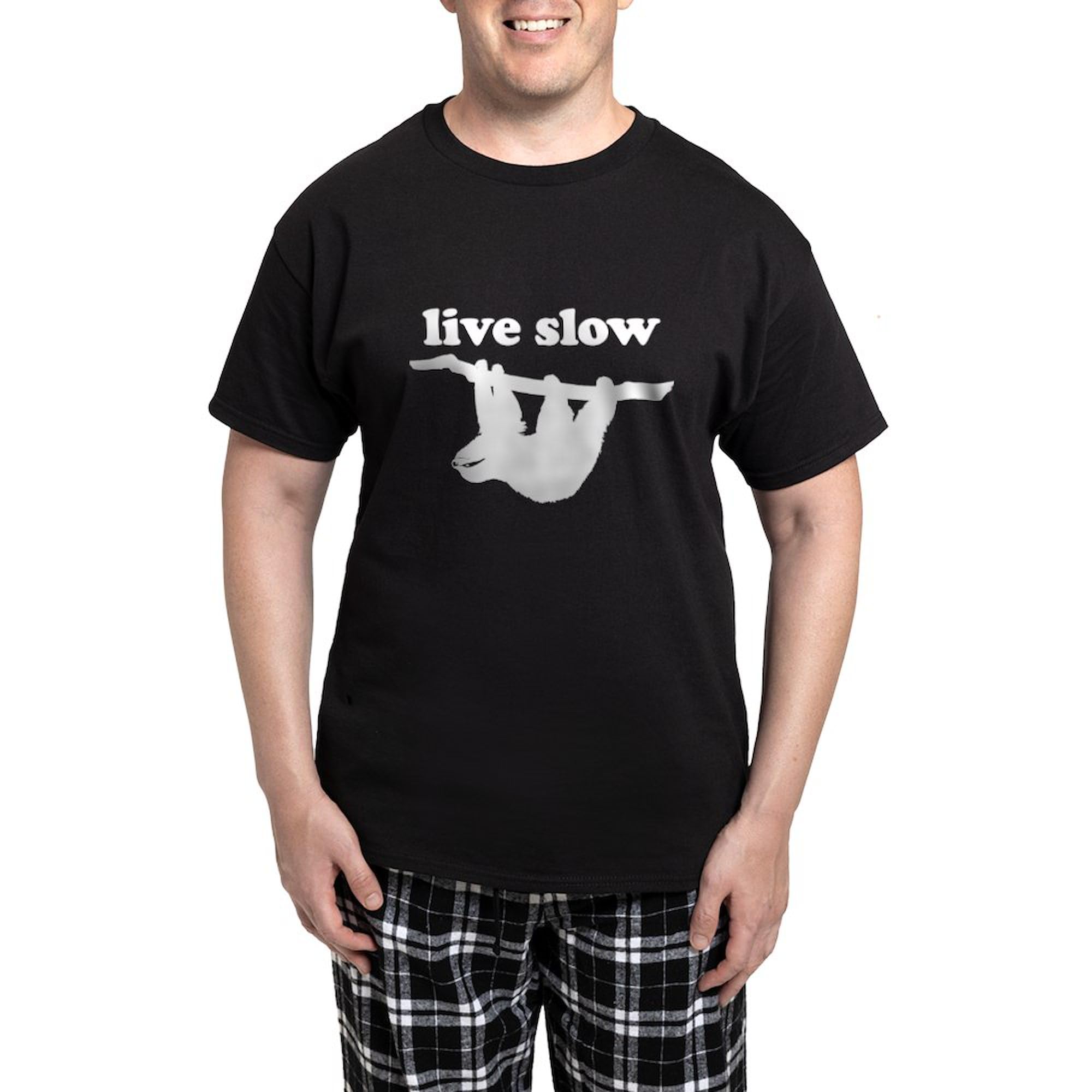 Live Slow Sloth Pajamas for Men - Comfortable Novelty Sleepwear Set | Cozy Lounge & Sleep Pajamas for Relaxing at Home