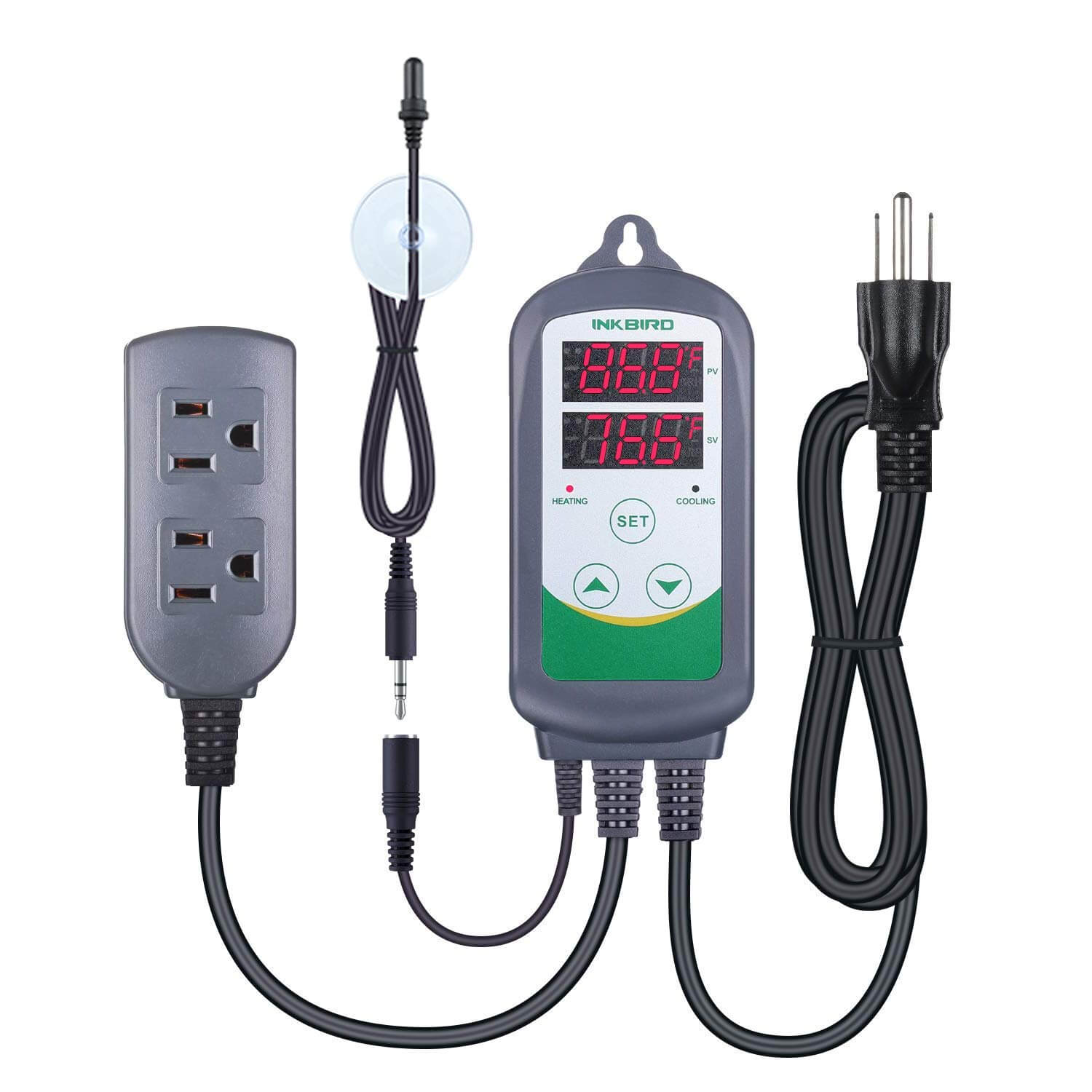 ITC 308S Digital Temperature Controller with Aquarium Probe - Precise Water Heater Thermostat for Fish Tanks, Reptile Enclosures & Home Brewing