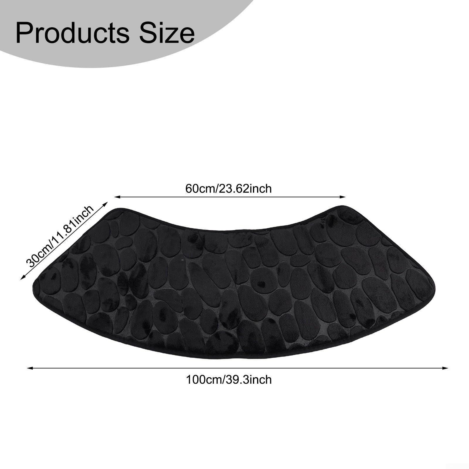 Non-Slip Corner Shower Mat - Anti-Skid Curved Bath Mat for Corner Showers | Machine Washable Bathroom Safety Mat for Shower, Laundry Room & Wet Areas (Black) - Perfect for Elderly Safety & Kids Bath Time