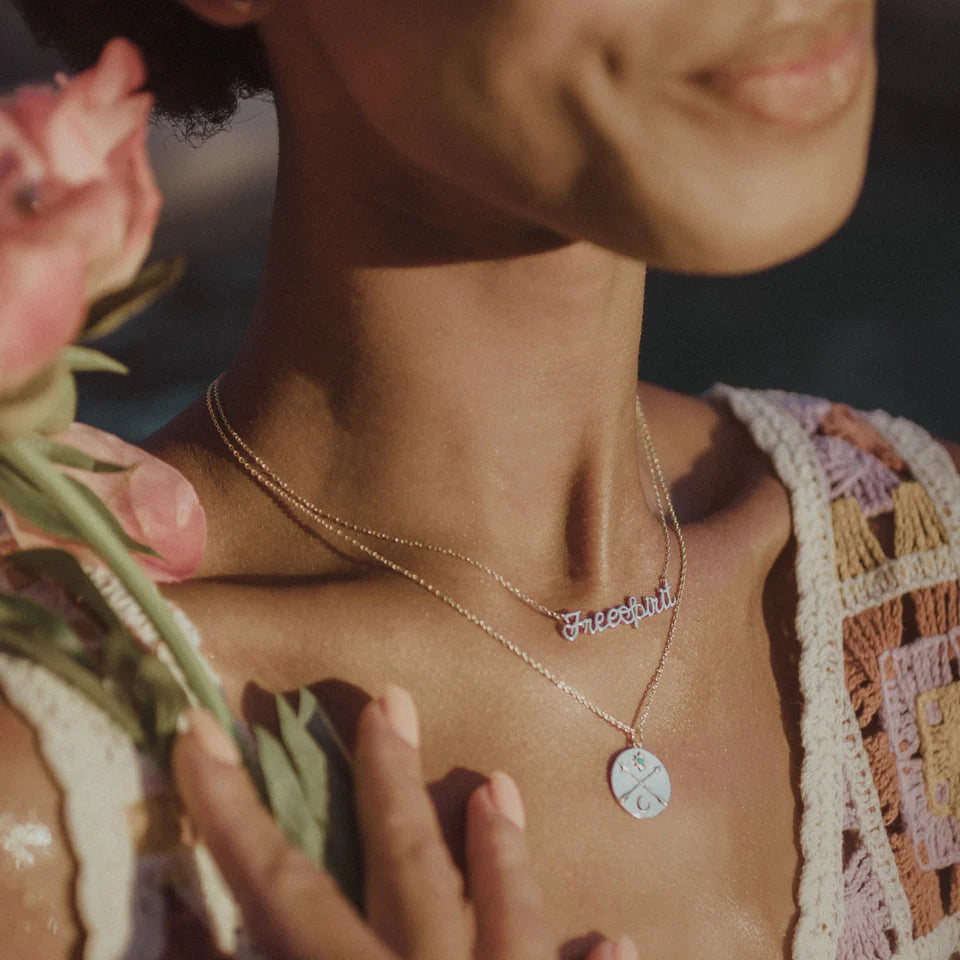 Free Spirit Gold Necklace for Women - Elegant 14K Gold Plated Pendant Necklace for Everyday Wear, Gifts & Special Occasions