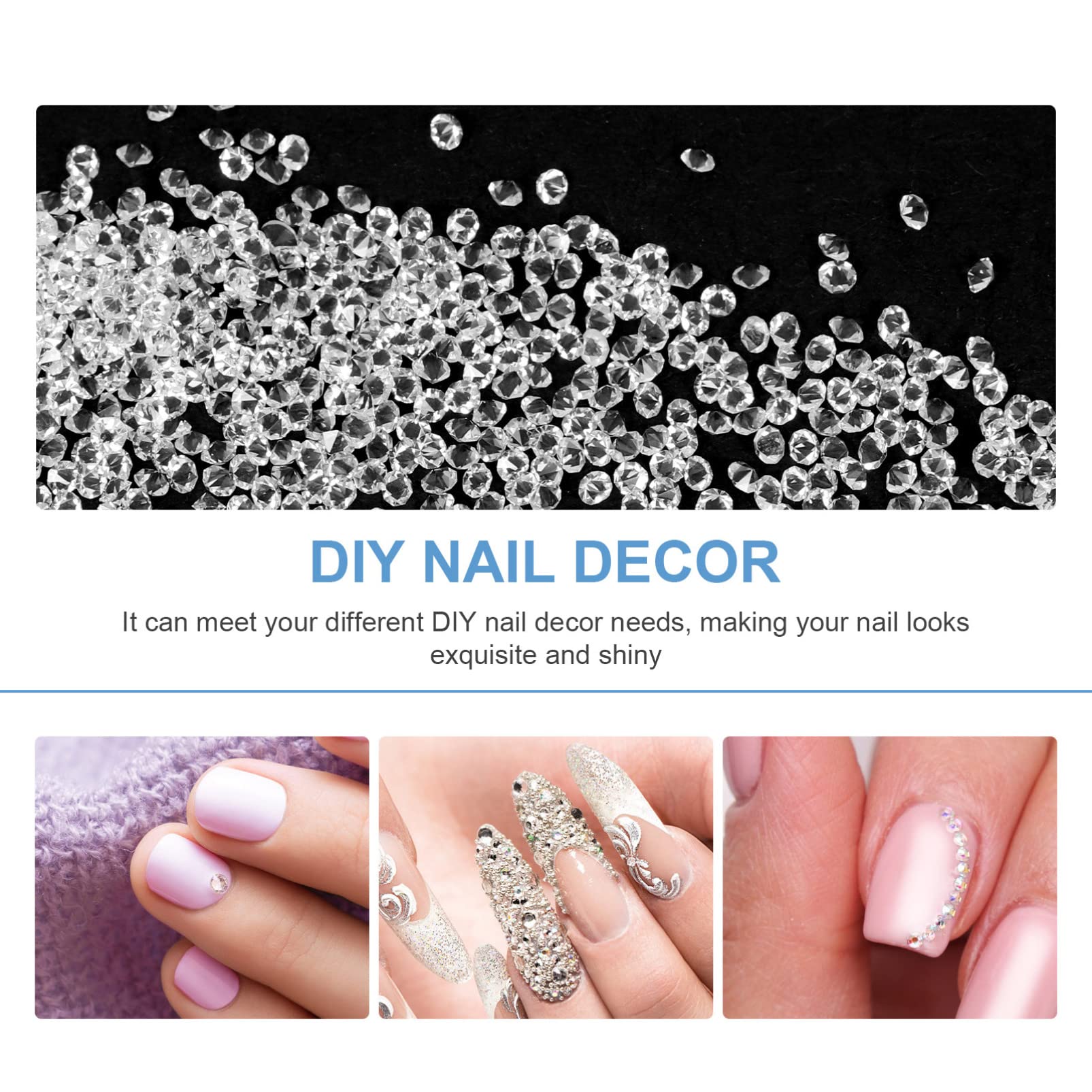 15 Sets Loose Diamond Glass Nail Decorations - Double-Sided Nail Charms for DIY Manicure, Nail Salon Accessories & Nail Art Supplies | Perfect for Home Manicure, Professional Nail Salons & Gift Giving