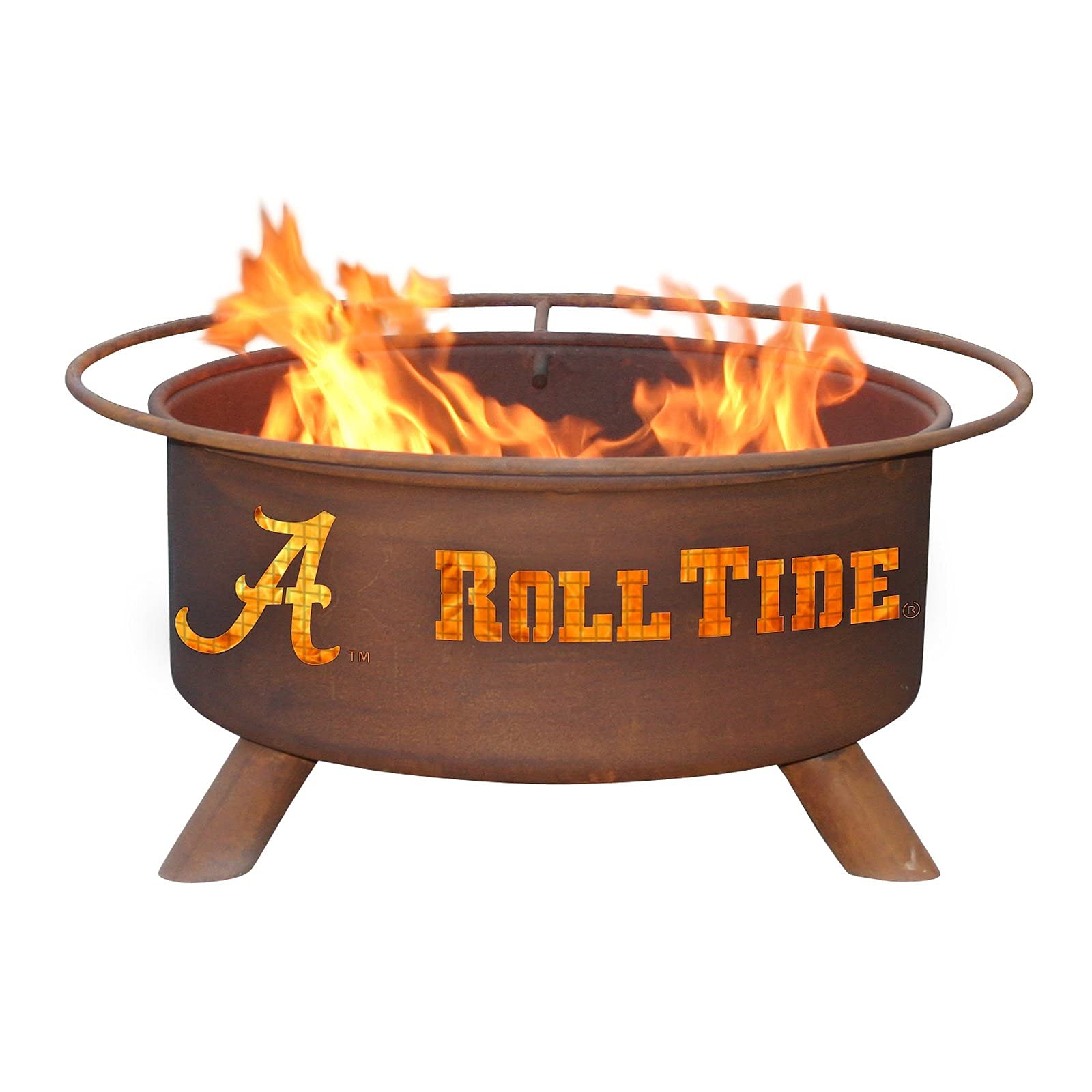 Patina Products F410 Alabama Steel Outdoor Fire Pit - 24 x 24 x 11 Inch Rustic Fire Bowl - Natural Rust Patina Finish for Backyard, Patio, and Camping Gatherings