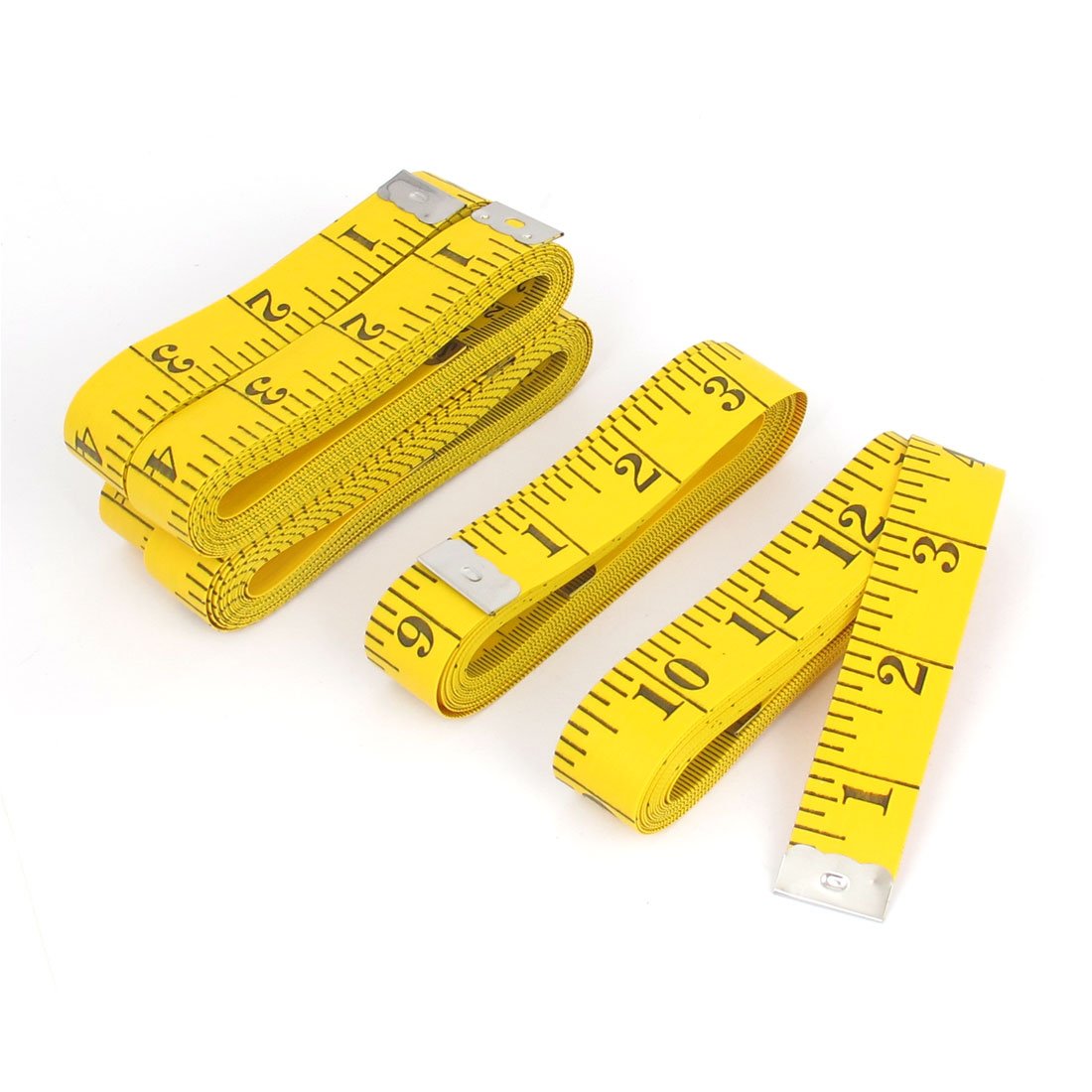uxcell 300cm/118-inch Sewing Measuring Tape 5-Pack, Flexible Tailor Ruler for Dressmaking, Quilting & Crafting - Yellow (Ideal for DIY Sewing Projects & Professional Tailoring)