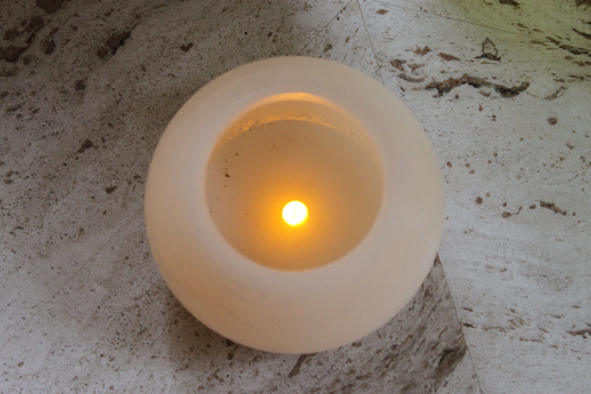 6 Inch Round Wax Sphere LED Flameless Candle - 5 Hour Timer & Super Long Battery Life (Includes AA Batteries) - Perfect for Home Decor, Weddings, and Romantic Dinners