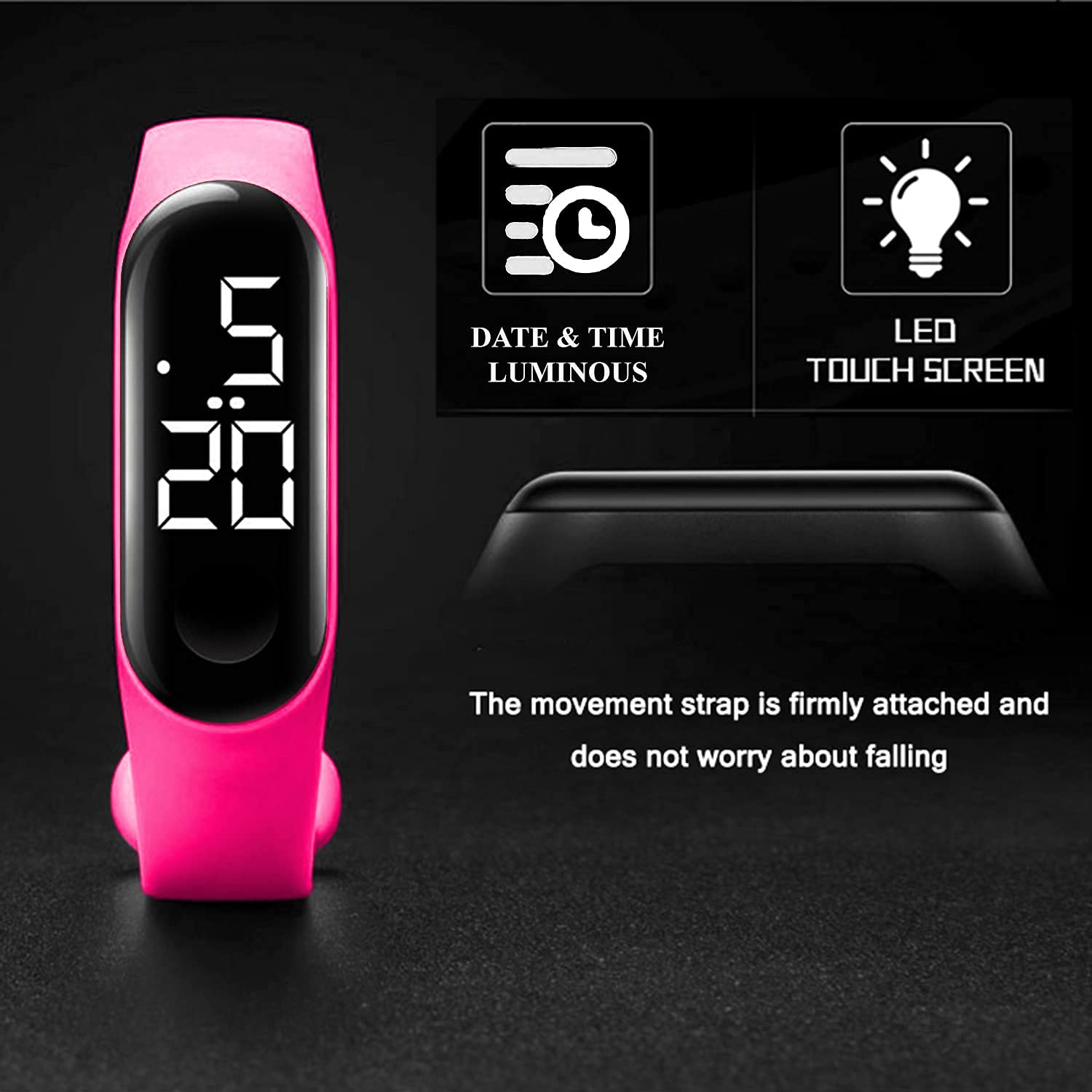 GOLDENIZE Fashion Pink & Blue Analog Digital Watch for Women & Girls - Waterproof LED Display Touch Screen Combo Pack of 2 - Perfect for School, Sports & Everyday Wear