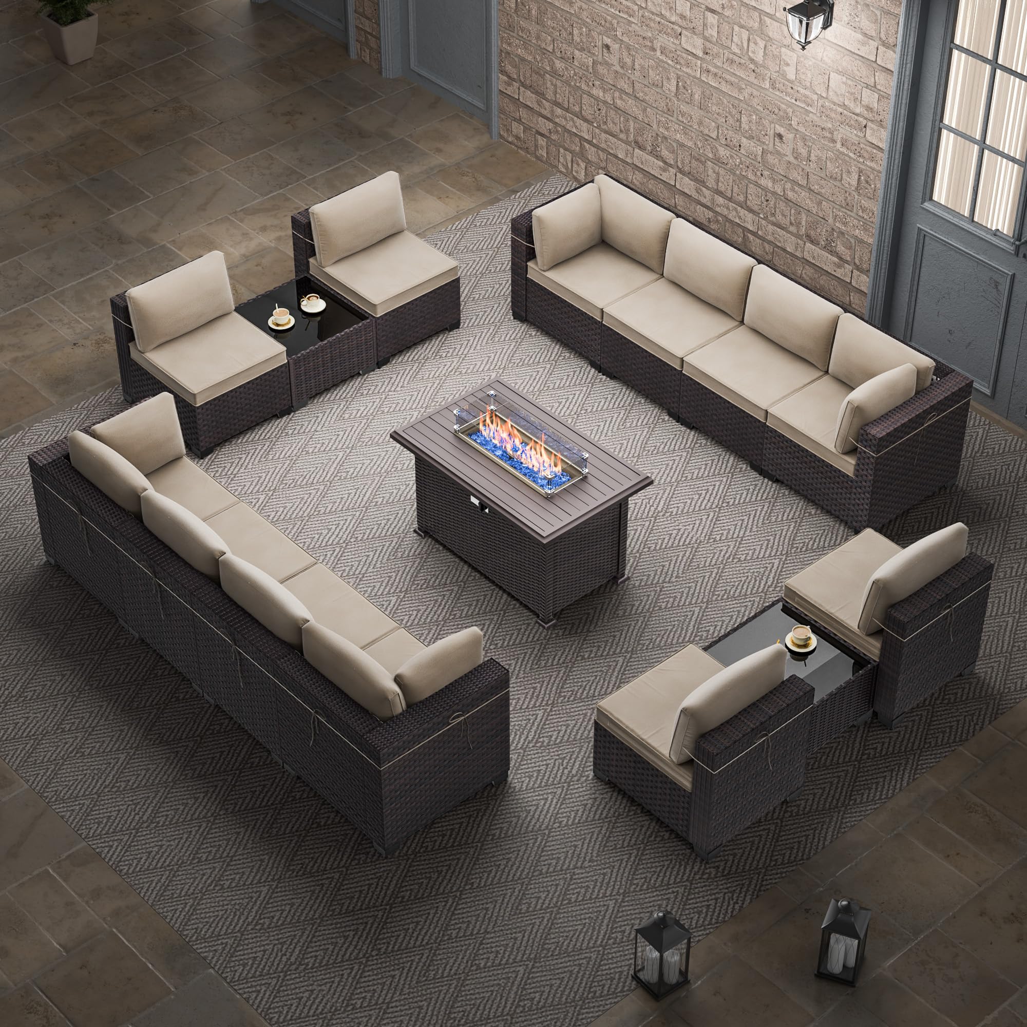 15-Piece Outdoor Patio Furniture Set with 43