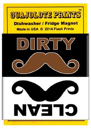 Funny Mustache Dishwasher Magnet - Strong Clean/Dirty Sign for Dishwasher | Kitchen Organization & Dishwashing Helper