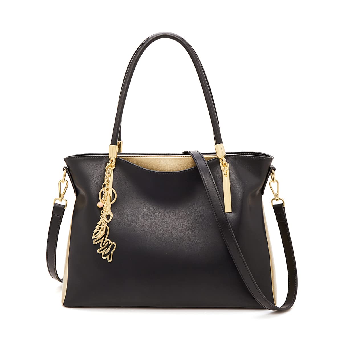 Luxury Gold Handbags for Women - Genuine Cow Leather Top Handle Purse, Elegant Ladies Shoulder Bags & Work Tote - Perfect for Office, Party & Daily Use