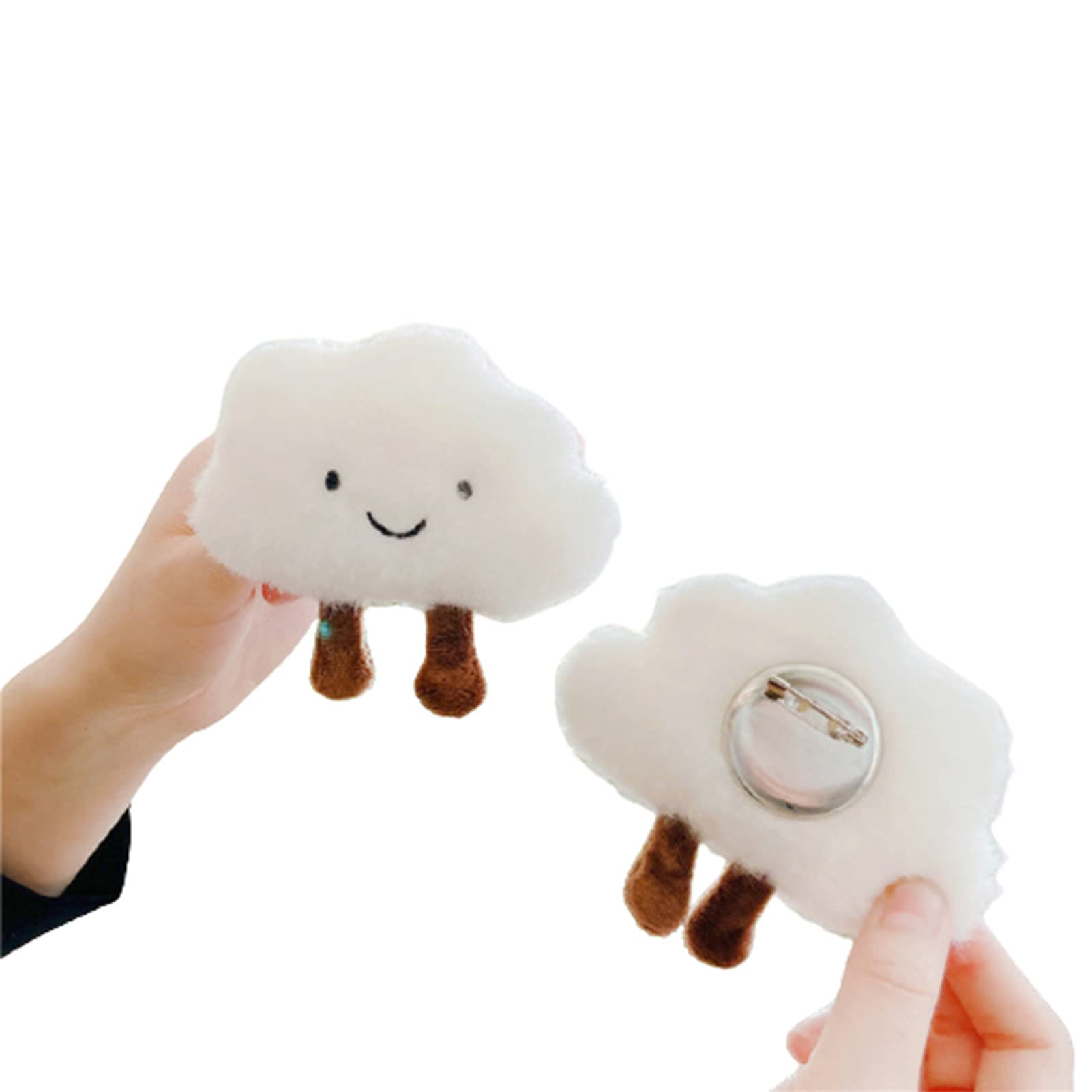 Vintage Fluffy Plush Cartoon Cloud Brooch Pin for Women - Elegant Dress & Hair Clip Accessory - Perfect for Parties, Weddings, and Everyday Fashion