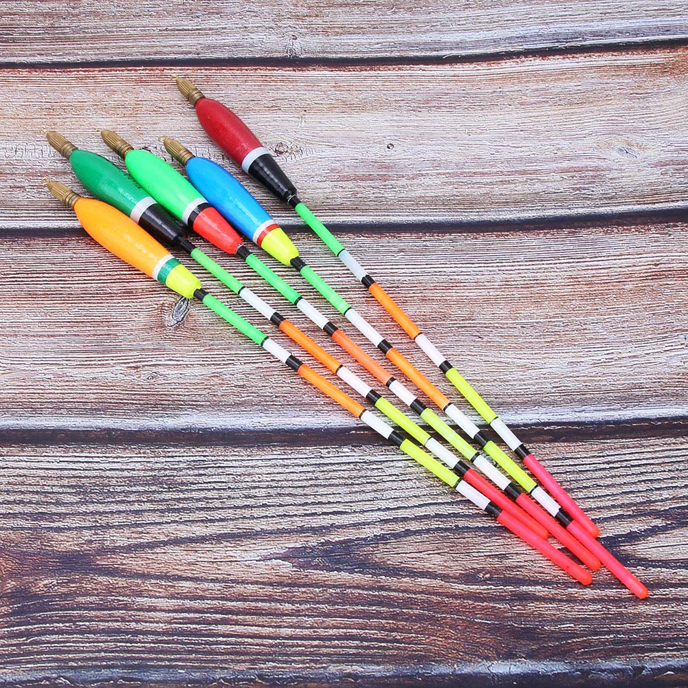 VGEBY 5PCS Balsa Wood Fishing Floats - 3g & 2g Bobbers with Bold Tail for Bite Detection | Durable Angling Equipment for Freshwater & Saltwater Fishing | Ideal for Trout, Bass, and Panfish
