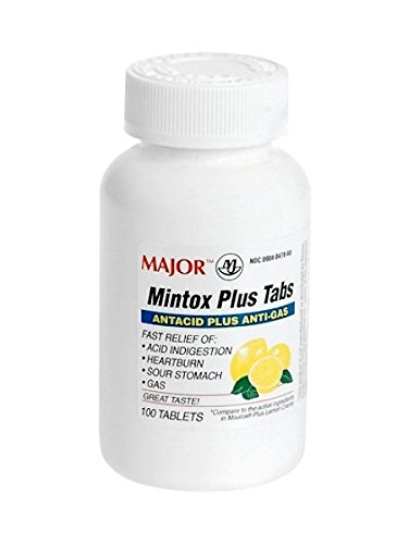 Mintox Plus Chewable Tablets for Digestive Support - 100 Count | Fast-Acting Antacid & Heartburn Relief | Perfect for After Meals & Acid Reflux Discomfort